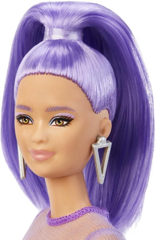 Barbie Fashionistas Doll #165 Petite with Long Purple Hair - Trendy & Posable - Image 4