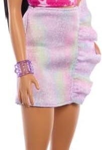 Barbie Fashionistas Doll #215 Black Hair Pink Star Top - Trendy & Stylish