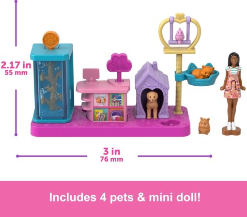 Barbie Mini BarbieLand Pet Boutique Playset - 1.5" Doll, Pet House & Accessories - Image 4