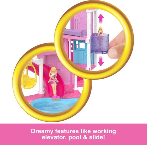 Barbie Mini Dreamhouse Playset - BarbieLand Dollhouse with 1.5" Surprise Doll & Furniture - Ages 4+ - Image 3