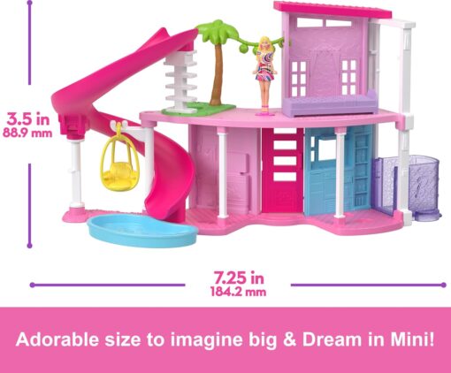 Barbie Mini Dreamhouse Playset - BarbieLand Dollhouse with 1.5" Surprise Doll & Furniture - Ages 4+ - Image 4