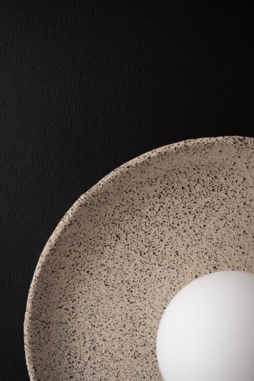 Beige Ceramic Wall Sconce - Rustic Wabi Sabi Lamp - Organic Home Decor - Bedside Lighting - Image 3