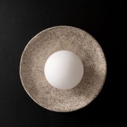 Beige Ceramic Wall Sconce - Rustic Wabi Sabi Lamp - Organic Home Decor - Bedside Lighting