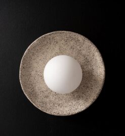 Beige Ceramic Wall Sconce - Rustic Wabi Sabi Lamp - Organic Home Decor - Bedside Lighting