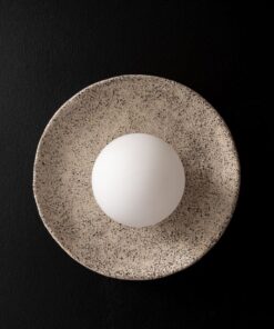 Beige Ceramic Wall Sconce - Rustic Wabi Sabi Lamp - Organic Home Decor - Bedside Lighting