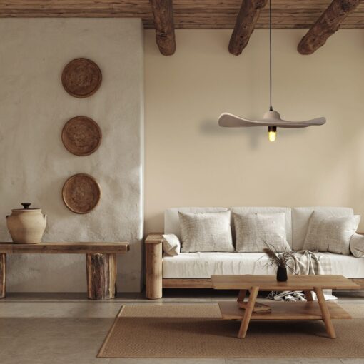 Beige Wabi Sabi Ceramic Pendant Light - Modern Handmade Chandelier - Mother's Day/Christmas Item - Architectural Lighting - Image 2