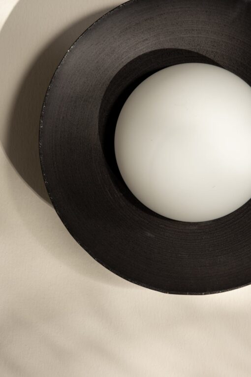 Black Wabi Sabi Ceramic Wall Sconce | Rustic Bedside Lamp | Home Decor Lighting - Image 3