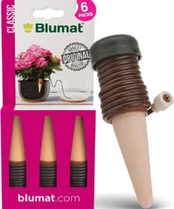 Blumat Classic Plant Watering Stakes (6-Pack) - Self Watering for Potted Plants - Automatic Slow Release Irrigation - Indoor & Outdoor Use