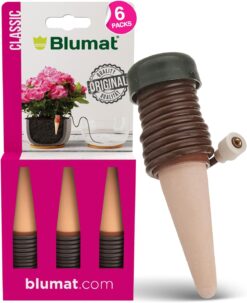 Blumat Classic Plant Watering Stakes (6-Pack) - Self Watering for Potted Plants - Automatic Slow Release Irrigation - Indoor & Outdoor Use