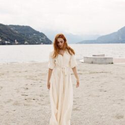 Boho Gauze Wrap Dress - Button Front Midi Dress - Women's Summer Bohemian Sundress