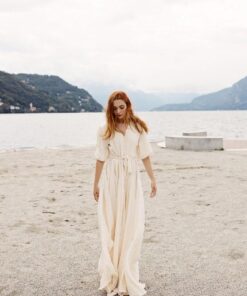 Boho Gauze Wrap Dress - Button Front Midi Dress - Women's Summer Bohemian Sundress