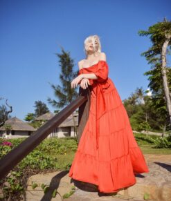 Boho Off Shoulder Silk Maxi Dress Women's Long Beach Sundress