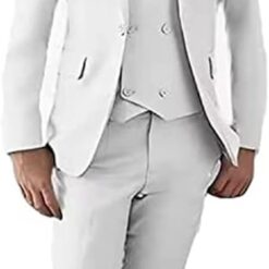 Boys' Double Breasted Suit 3-Piece Tuxedo Set - Wedding, Ring Bearer Outfit - Formal Wear
