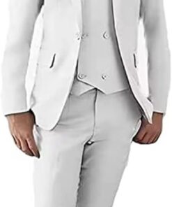 Boys' Double Breasted Suit 3-Piece Tuxedo Set - Wedding, Ring Bearer Outfit - Formal Wear