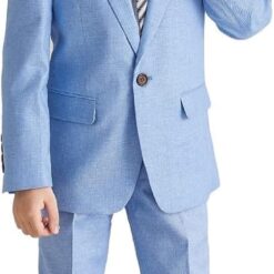 Boys Linen Suit Set Slim Fit - ELPA Kids Outfit for Party Holiday Wedding