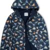 Boys Softshell Jacket - Kids Lightweight Waterproof Fleece Lined Windbreaker Raincoat with Hood