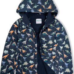 Boys Softshell Jacket - Kids Lightweight Waterproof Fleece Lined Windbreaker Raincoat with Hood