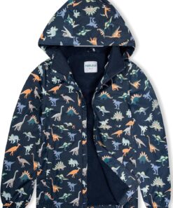 Boys Softshell Jacket - Kids Lightweight Waterproof Fleece Lined Windbreaker Raincoat with Hood