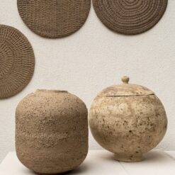 Brown Ceramic Vase - Large Handmade Milk Coffee Decor - Unique Textured Pottery for Shelf, New Home & Hostess Item