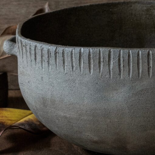 Brown Ceramic Vase - Large Handmade Milk Coffee Decor - Unique Textured Pottery for Shelf, New Home & Hostess Item - Image 3