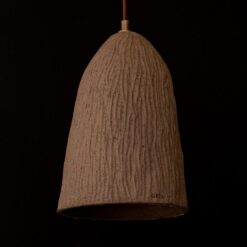 Brown Japandi Ceramic Pendant Light - Wabi Sabi Handmade Ceiling Lamp - Minimalist Home Decor
