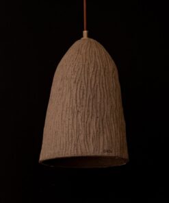 Brown Japandi Ceramic Pendant Light - Wabi Sabi Handmade Ceiling Lamp - Minimalist Home Decor