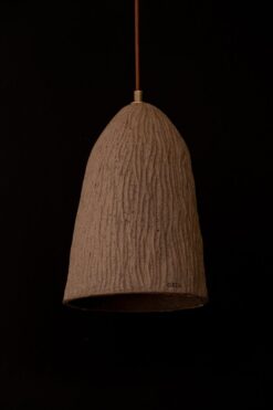 Brown Japandi Ceramic Pendant Light - Wabi Sabi Handmade Ceiling Lamp - Minimalist Home Decor