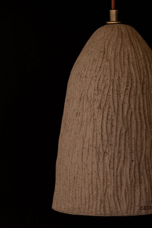 Brown Japandi Ceramic Pendant Light - Wabi Sabi Handmade Ceiling Lamp - Minimalist Home Decor - Image 4