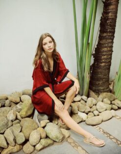 Burgundy Silk Robe for Women - Handmade Bridesmaid Robe - Short Silk Nightgown - Item for Her