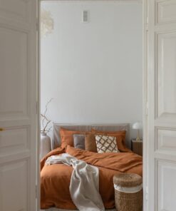 Cinnamon Linen Bedding Set - 100% Flax Linen Duvet Cover & 2 Pillowcases - Queen King Twin