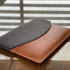 Custom Leather Felt Laptop Sleeve Case for MacBook, Samsung, Dell XPS, Lenovo, Surface - Personalized Fit