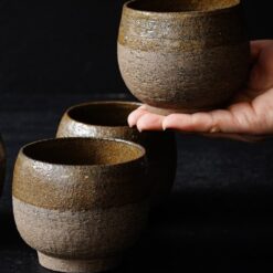 Dark Brown Ceramic Tumbler - Minimalist Mug for Coffee, Wine, Cocktails, Tea & Whiskey