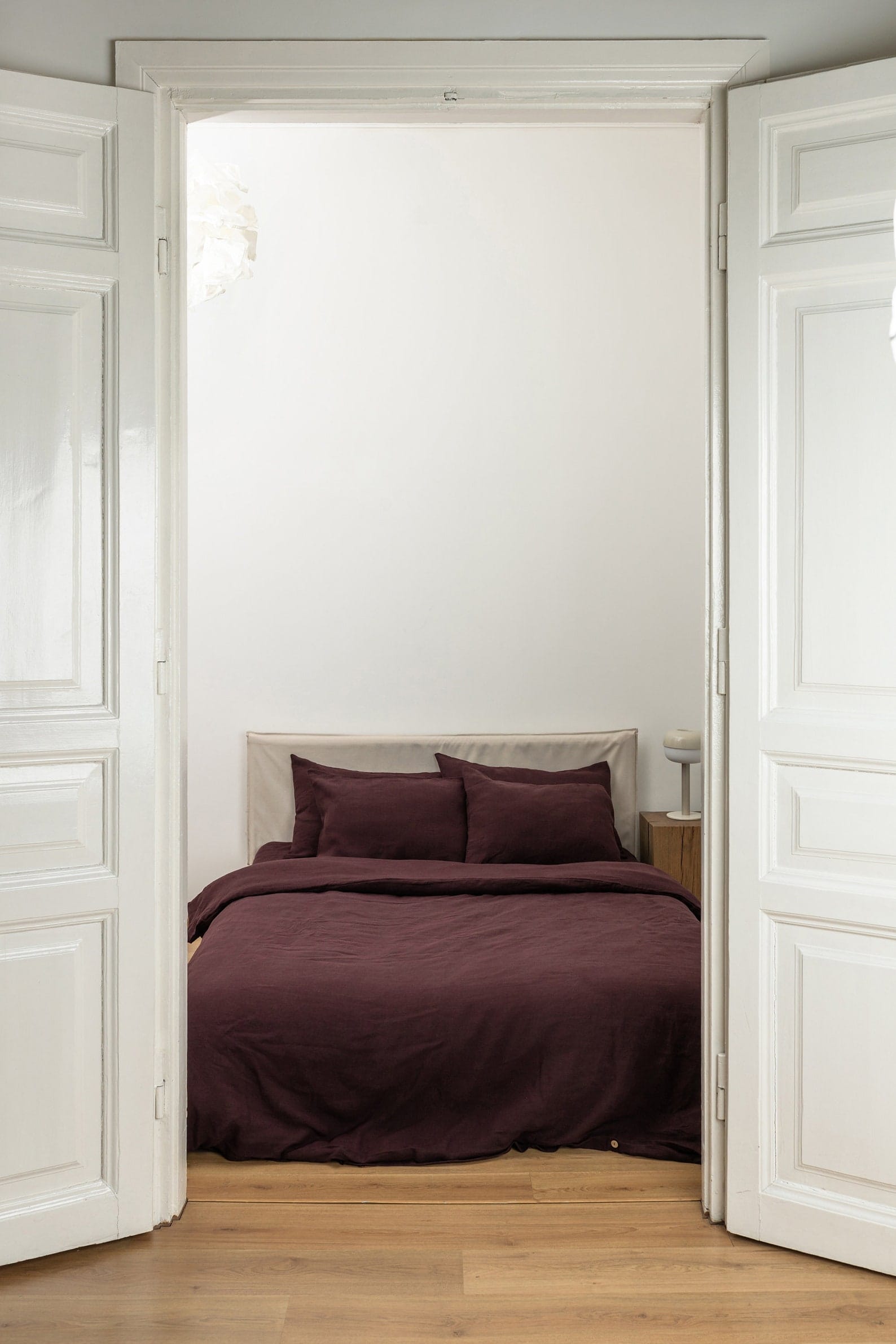 Dark Purple Linen Bedding Set - Organic Flax Duvet Cover & Pillowcases - Queen King Twin - Image 2