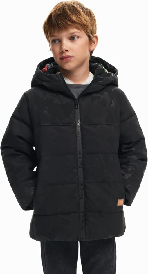 Desigual Boys' Padded Short Overcoat - Stylish Woven Jacket for Kids