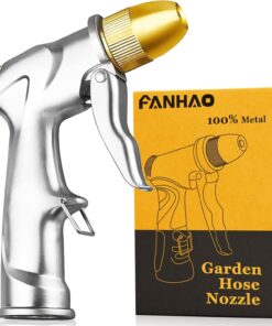FANHAO Heavy Duty Garden Hose Nozzle - 4 Spray Modes, High Pressure Metal Sprayer for Car Wash, Lawn & Pet Watering