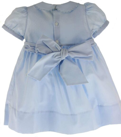Feltman Brothers Girls Blue Smocked Portrait Dress Peter Pan Collar - Newborn to 4T - Image 4