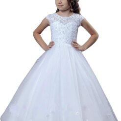 First Holy Communion Dress for Girls 7-16 Lace Baptism Wedding Junior Bridesmaid GZCYL