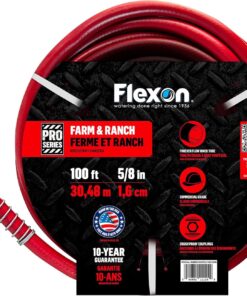 Flexon Farm & Ranch Garden Hose - 100 ft Red - Heavy Duty Water Hose