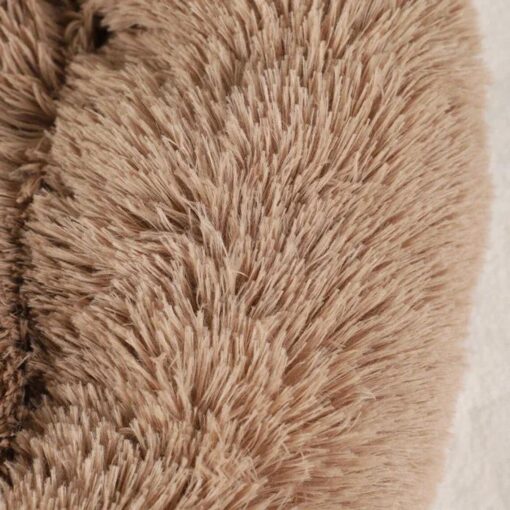 Fluffy Plush Dog Bed Sofa - Calming Pet Couch with Arms - Washable Cat Lounge - Image 2