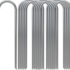 Garden Stakes 16-Pack - 6" Heavy Duty Galvanized Steel Landscape Staples - Secures Soaker Hose, Drip Irrigation, Sod, Chicken Wire & Dog Fences