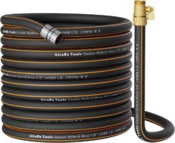 Giraffe Tools 100ft Garden Hose 5/8" Heavy Duty - Leakproof with Shut-Off Valve