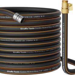 Giraffe Tools 100ft Garden Hose 5/8" Heavy Duty - Leakproof with Shut-Off Valve