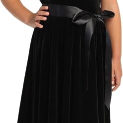 Girls Black Velvet Christmas Dress Made in USA - Flower Girl Holiday Party Vestido Negro