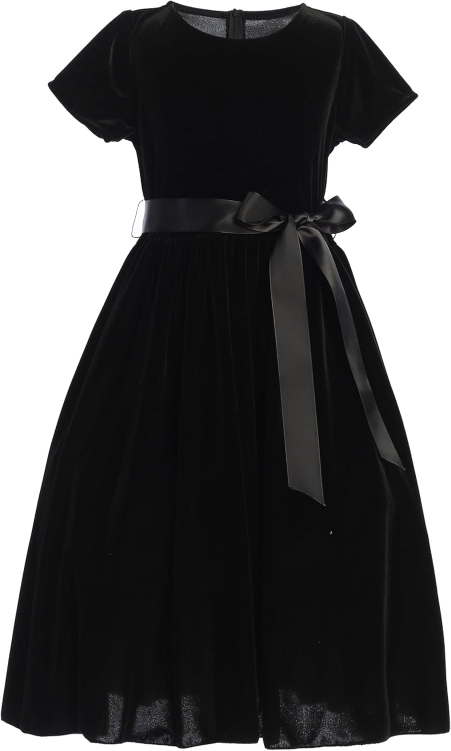 Girls Black Velvet Christmas Dress Made in USA - Flower Girl Holiday Party Vestido Negro - Image 2