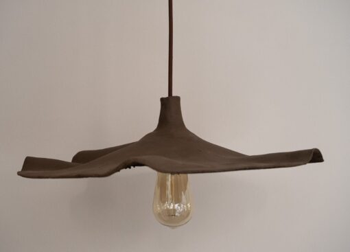 Gothic Brown Ceramic Flower Pendant Light - Wabi Sabi Island Lighting Fixture - Image 2
