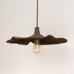 Gothic Brown Ceramic Flower Pendant Light - Wabi Sabi Island Lighting Fixture