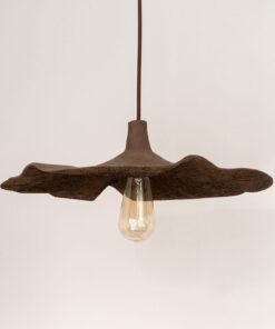 Gothic Brown Ceramic Flower Pendant Light - Wabi Sabi Island Lighting Fixture