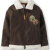 Gymboree Boys' Faux Leather Jacket - Embroidered Toddler Outerwear - Fall/Winter Style