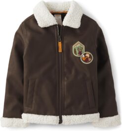 Gymboree Boys' Faux Leather Jacket - Embroidered Toddler Outerwear - Fall/Winter Style