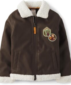 Gymboree Boys' Faux Leather Jacket - Embroidered Toddler Outerwear - Fall/Winter Style